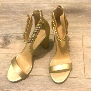 Thin Ankle Strap Block High Heels